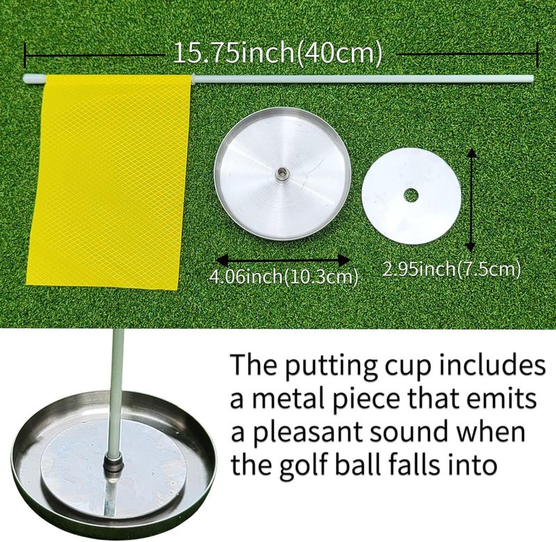 Storzon Metal Golf Putting Cup with Flag Golf Training Hole for Golf Putting Green Indoor Outdoor - Image 3